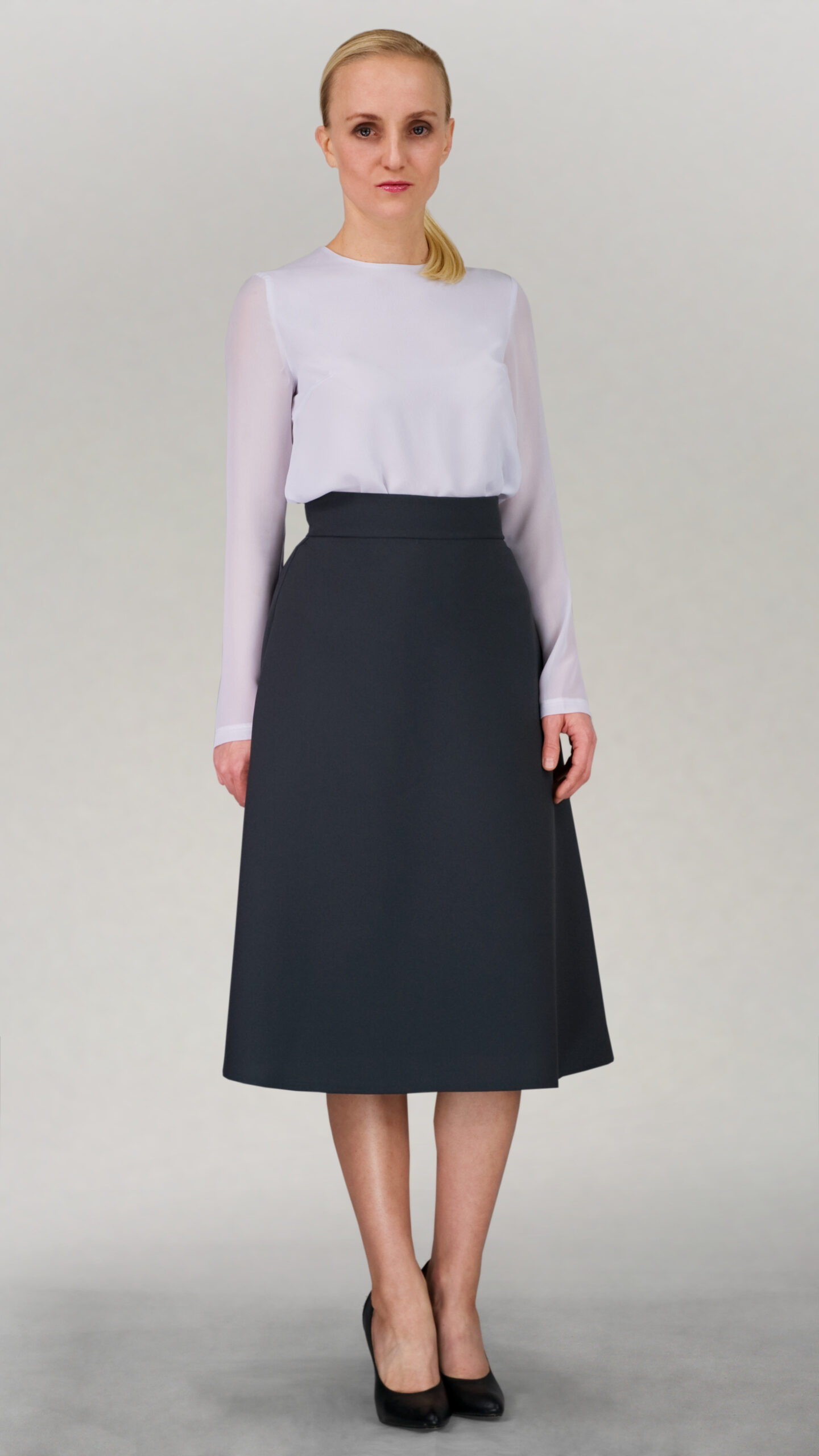 Spódnica trapezowa z podszewką