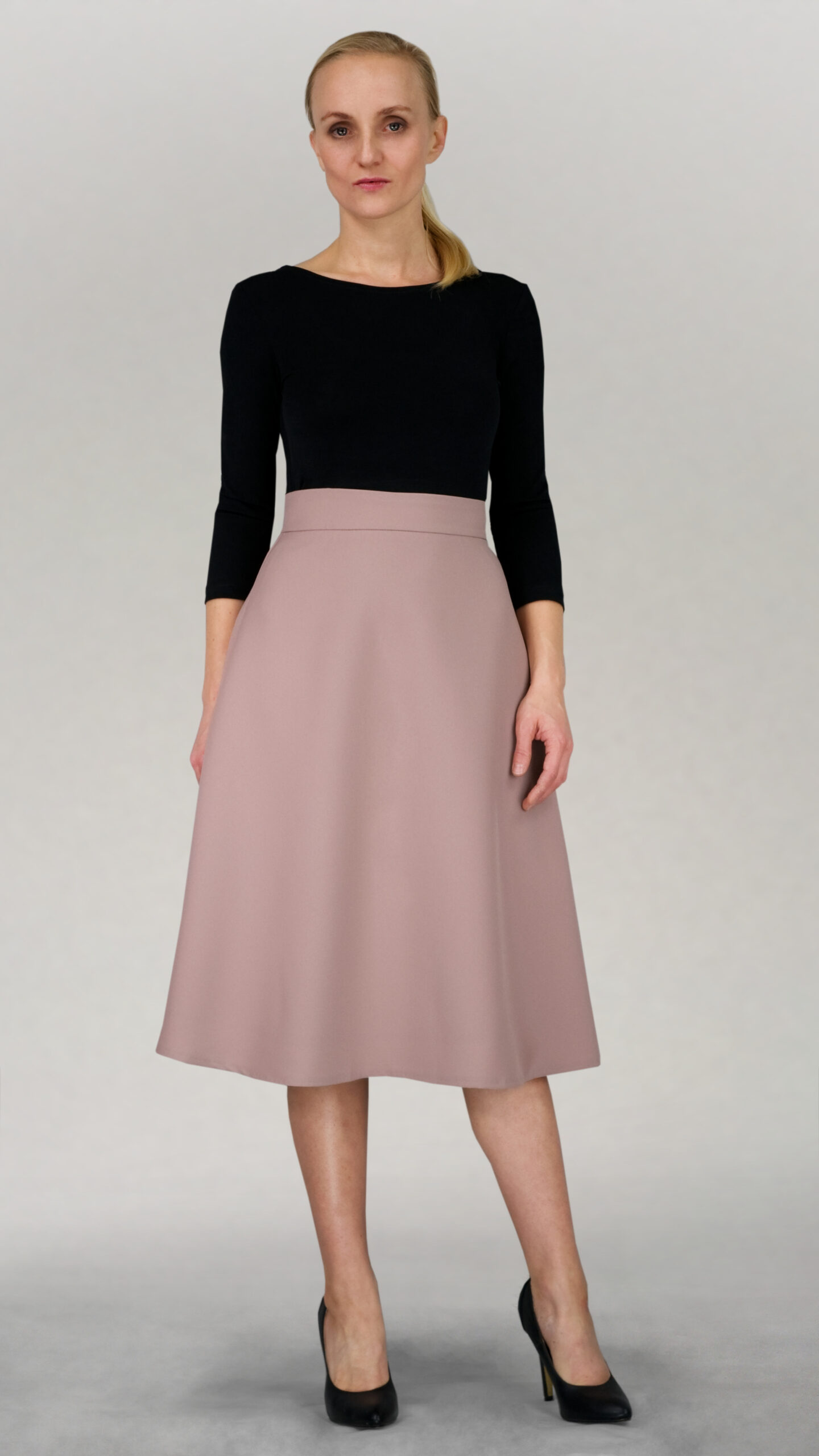 Spódnica trapezowa z podszewką