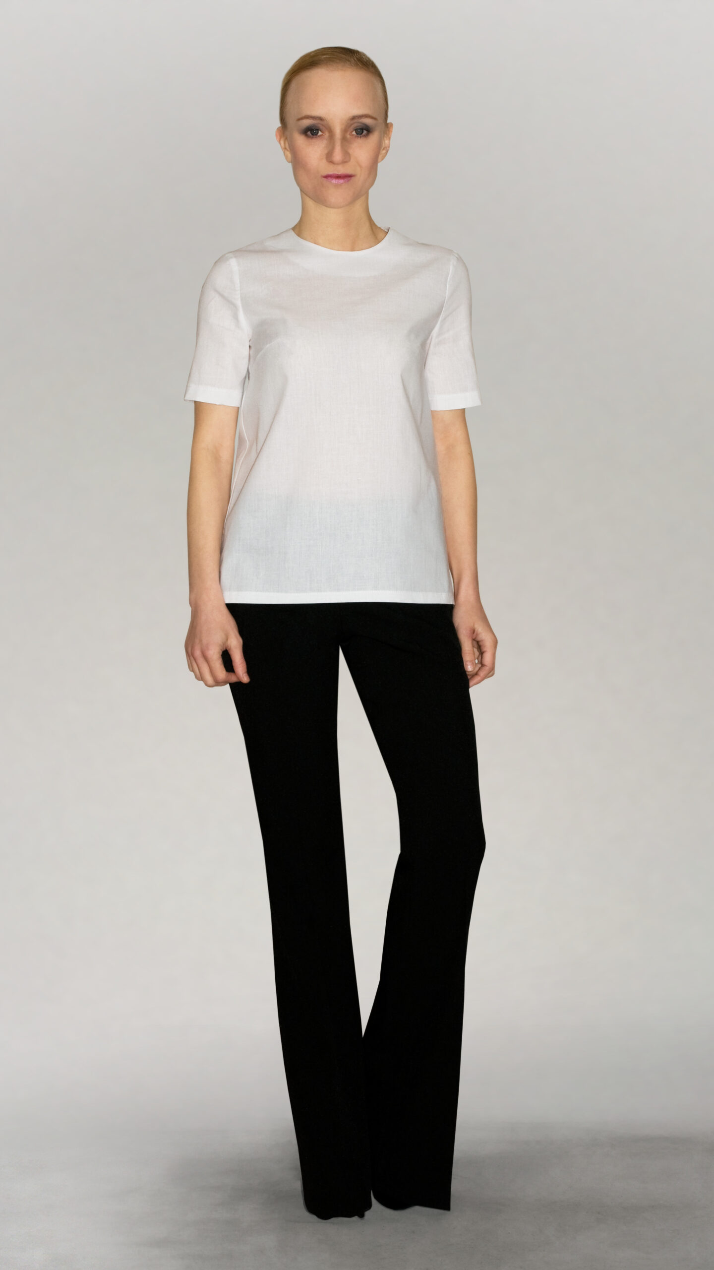 Bluzka asymetryczna bawełna krótki rękaw